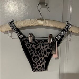 Victoria's Secret Black and White Leopard Bikini Bottom